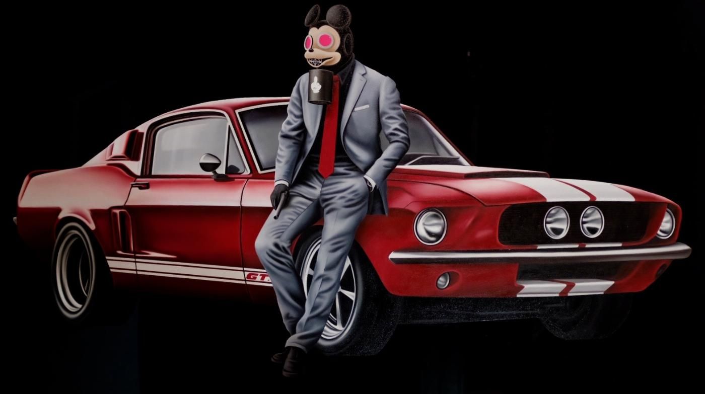 coche de carreras pintura contemporánea